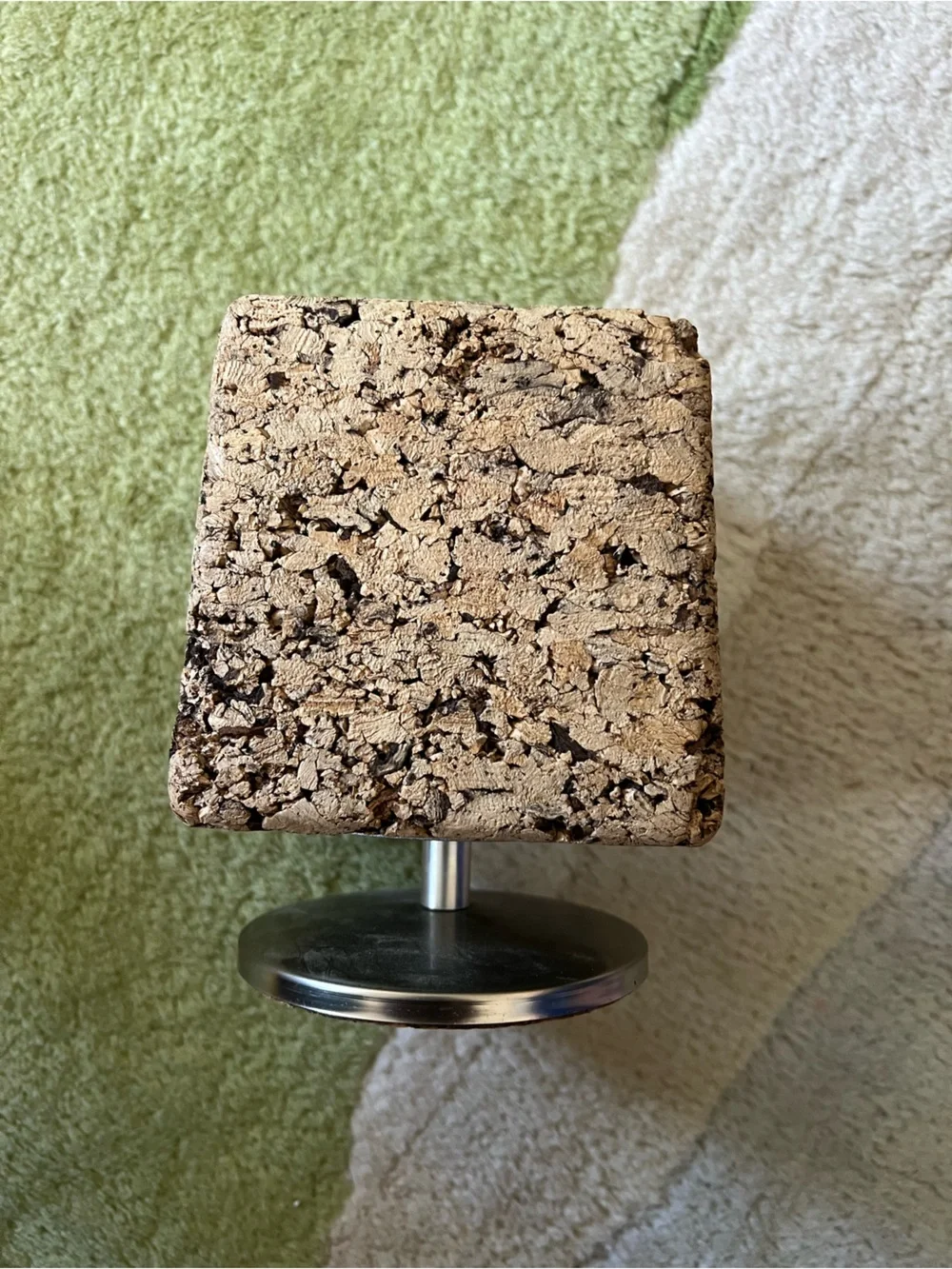 Mid Century Modern Cork & Chrome Rotating Desk Pencil Pen Holder Park Sherman